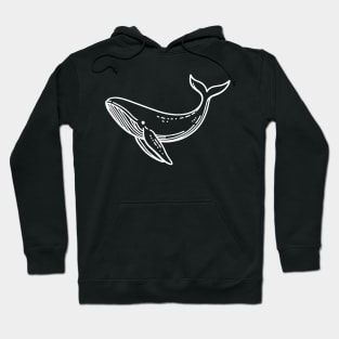 Whale Line Art (White Line Version) Hoodie